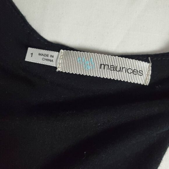 Maurices Women’s 1x Black White Abstract Print Rayon Racerback Tank Top - Picture 6 of 8